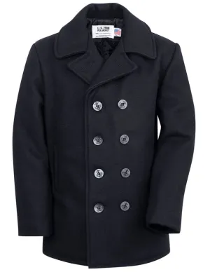 Schott Classic Melton Wool Navy Pea Coat 740