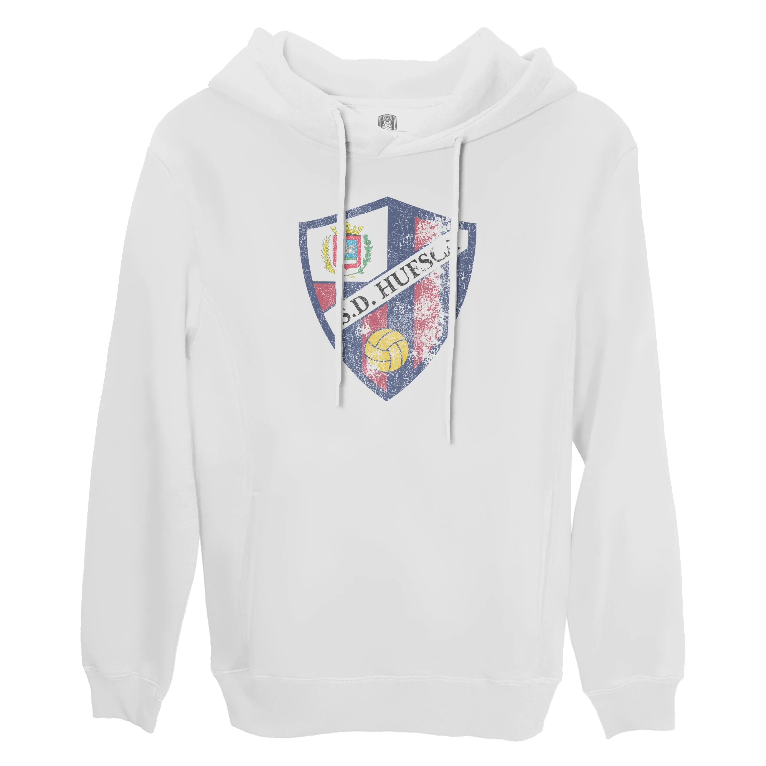 SD Huesca Color Badge Fleece Pullover Hoodie - White