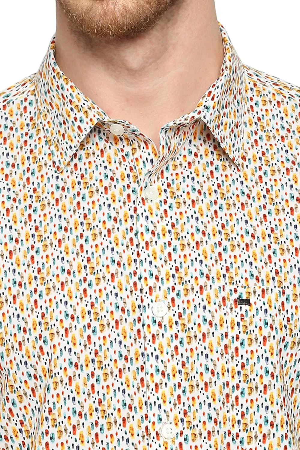 Slim Fit Cotton Digital Printed Shirt