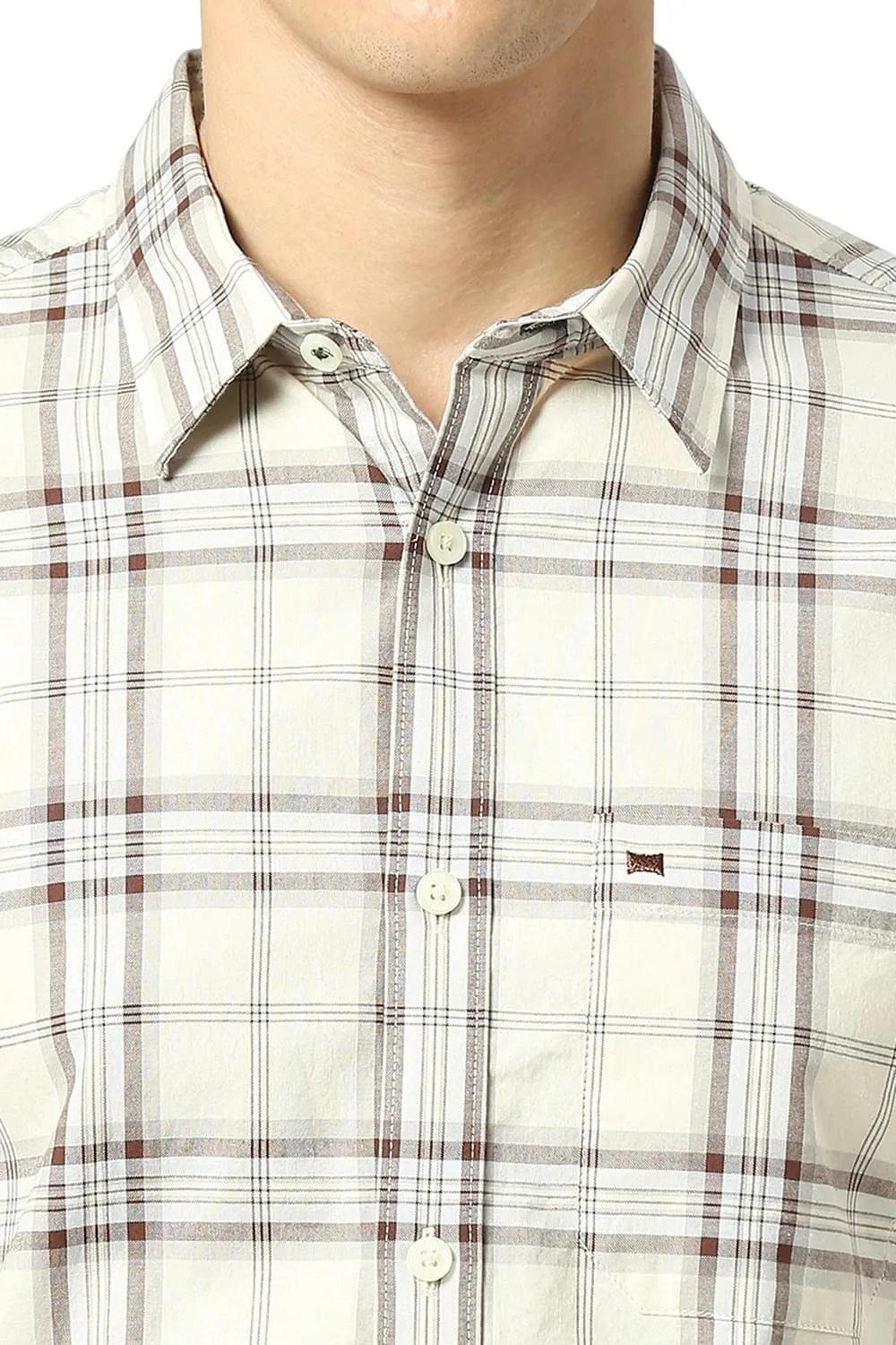 Slim Fit Cotton Melange Stripe Shirt