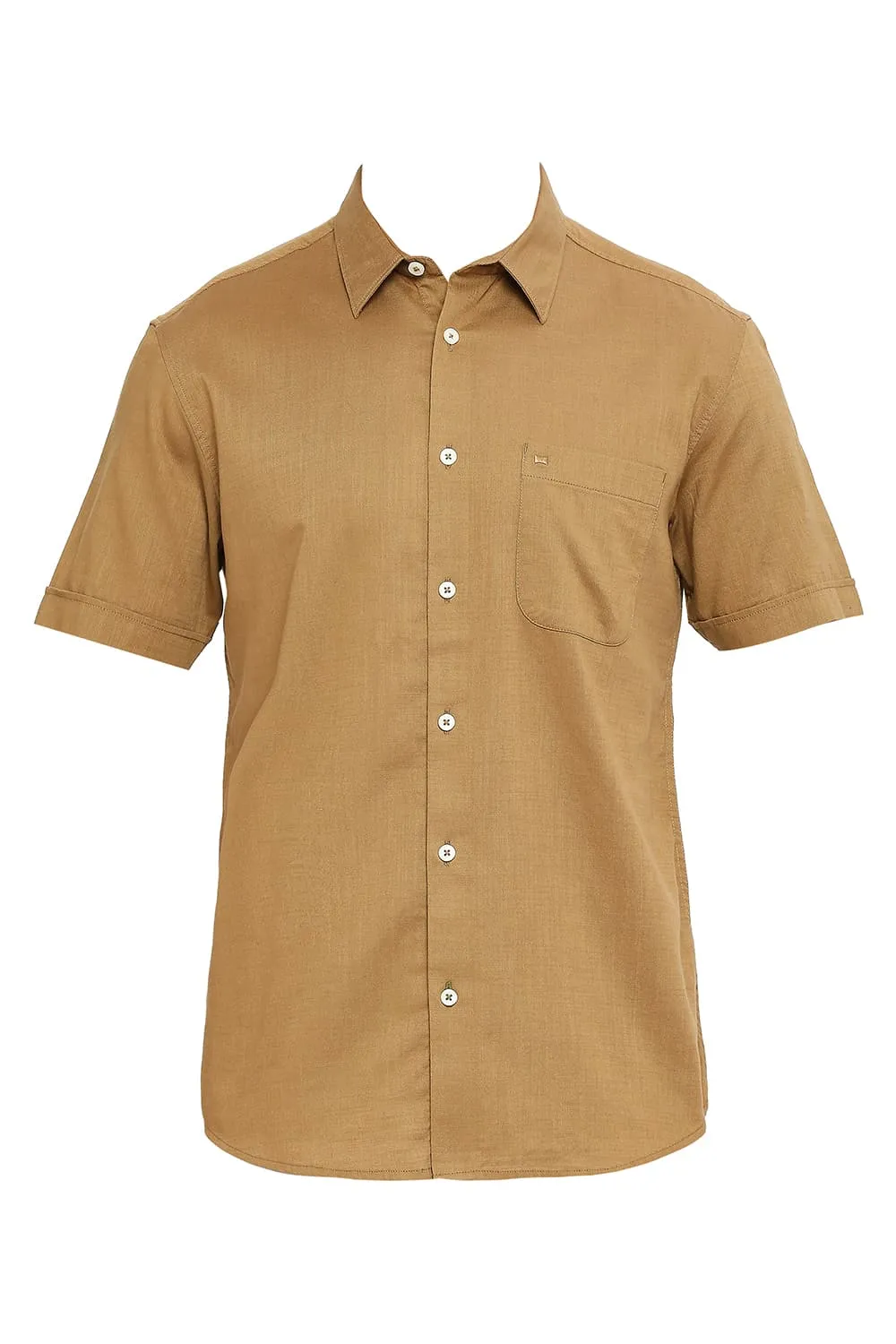 Slim Fit Cotton Slub Twill Halfsleeves Shirt