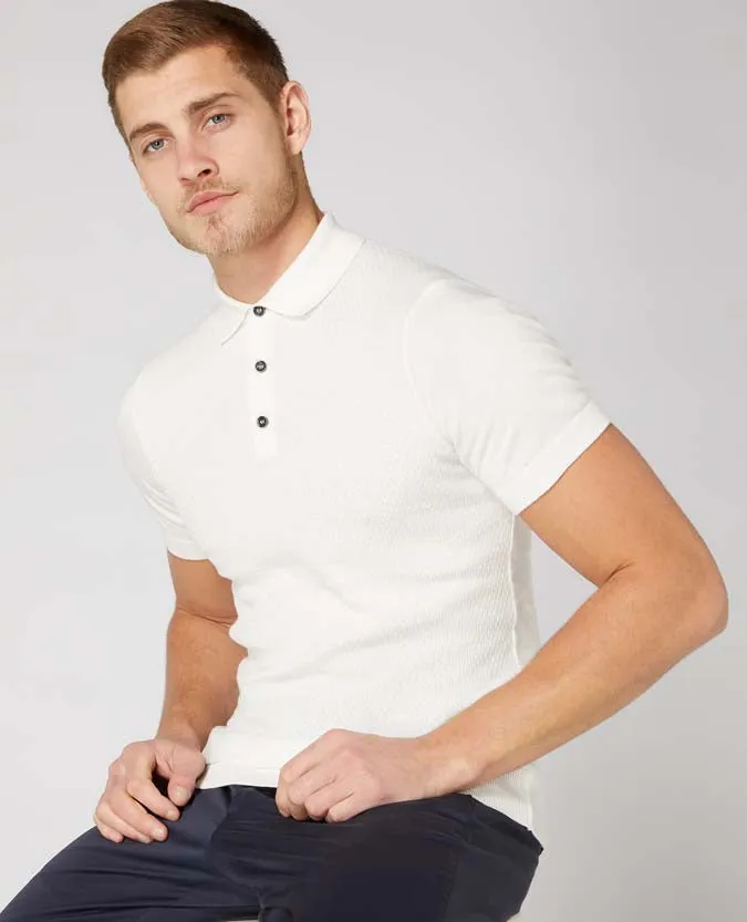 Slim Fit Knitted Cotton Short-Sleeve Polo Shirt