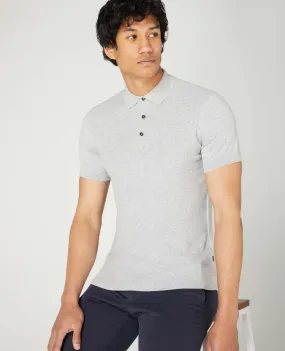 Slim Fit Knitted Cotton Short-Sleeve Polo Shirt