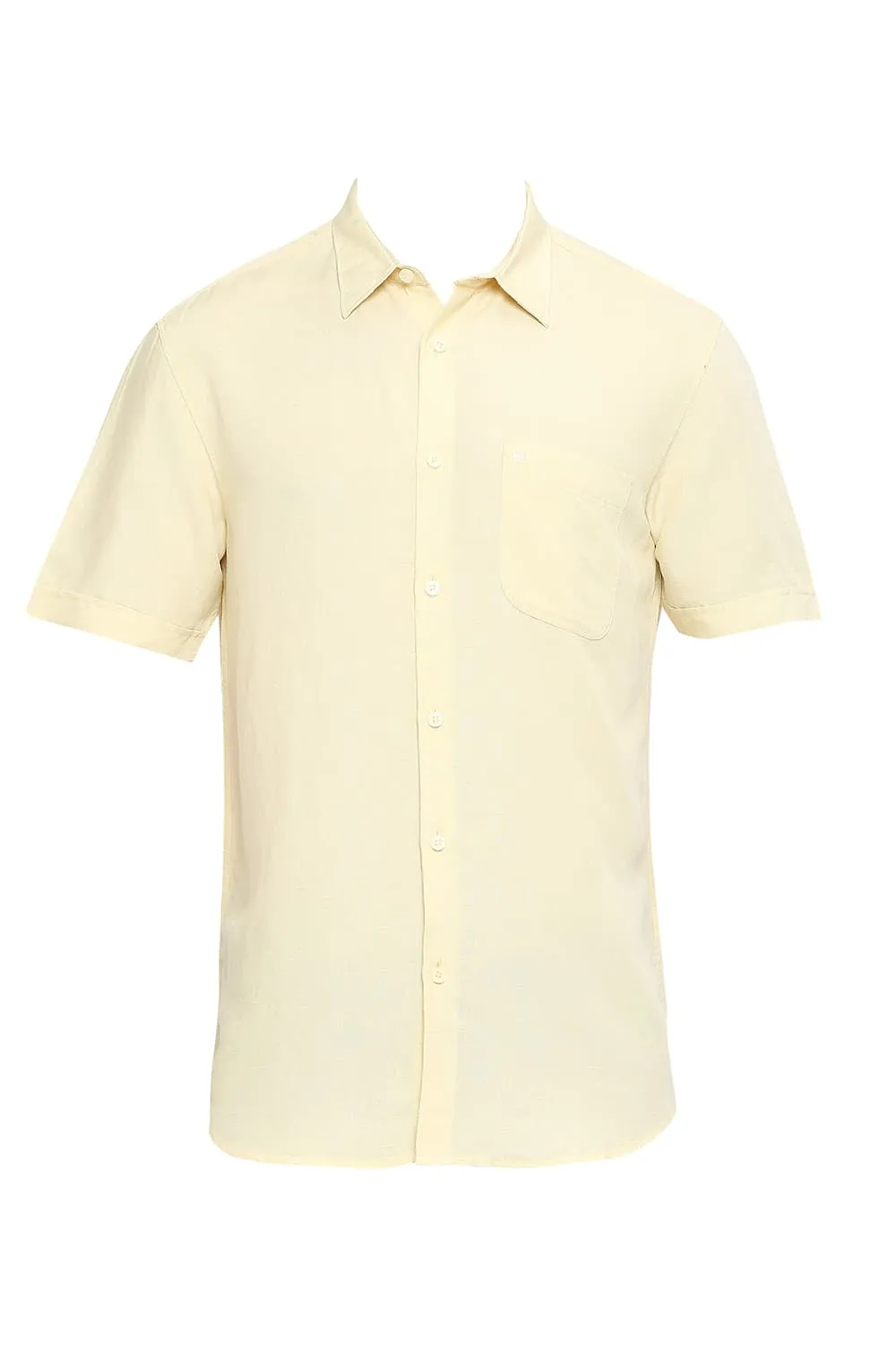 Slim Fit Viscose Linen Halfsleeves Shirt