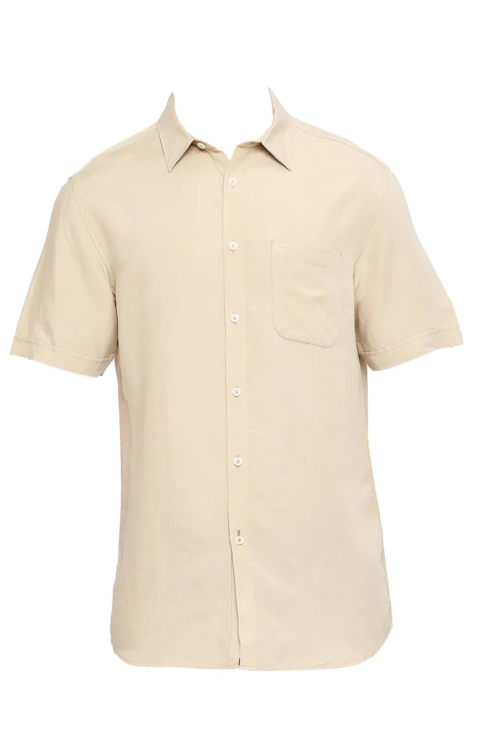 Slim Fit Viscose Linen Halfsleeves Shirt