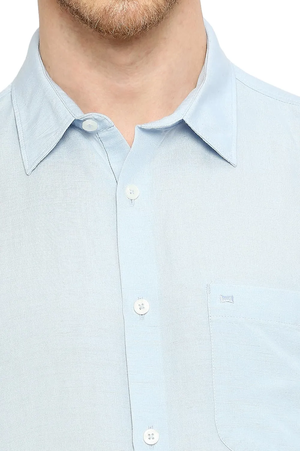 Slim Fit Viscose Linen Halfsleeves Shirt