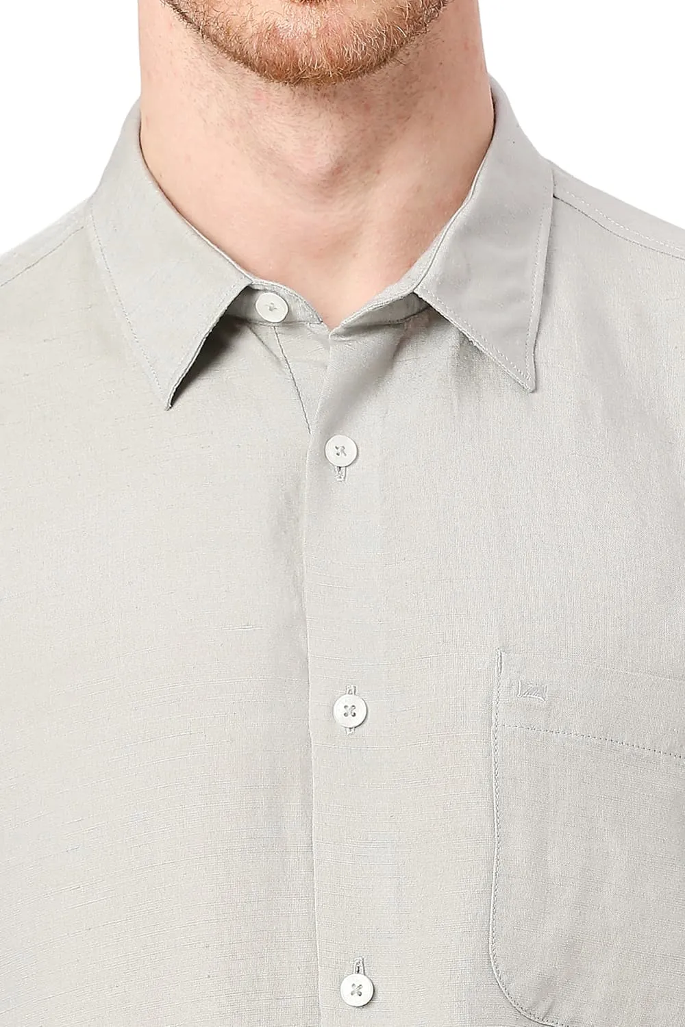 Slim Fit Viscose Linen Halfsleeves Shirt