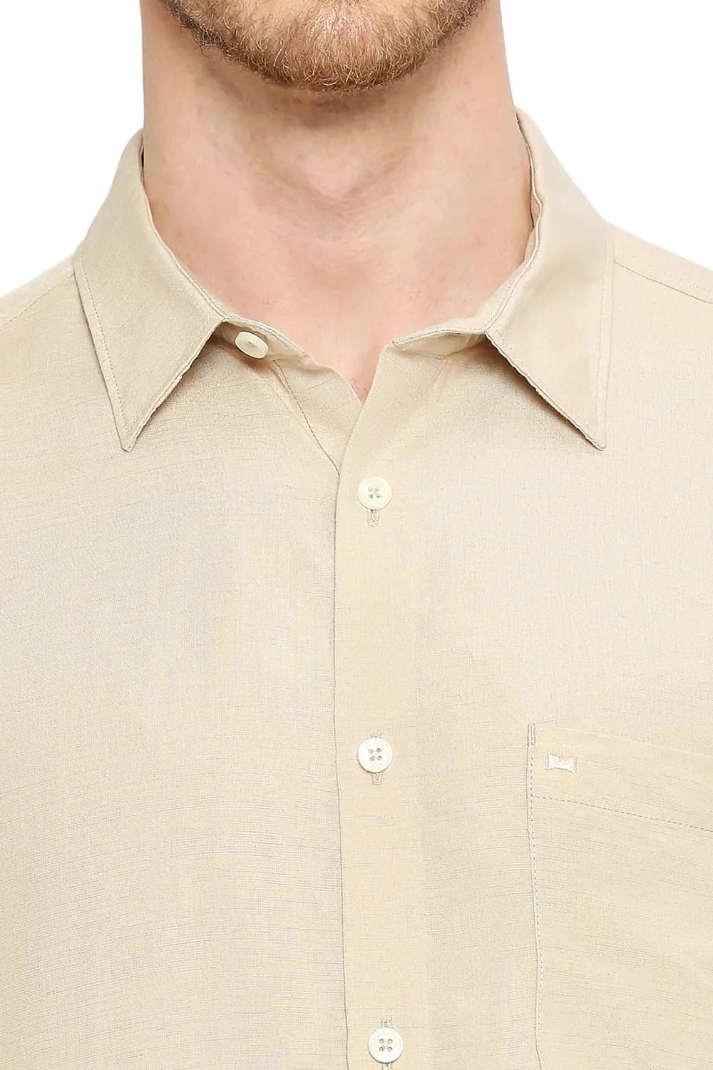 Slim Fit Viscose Linen Halfsleeves Shirt