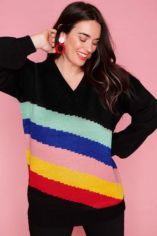 Sonic Black Rainbow Knit