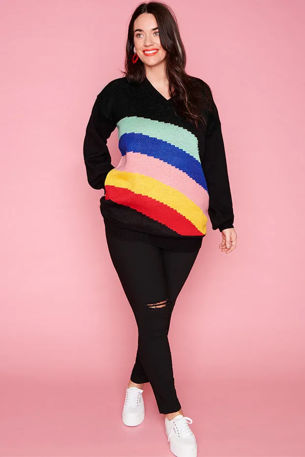 Sonic Black Rainbow Knit