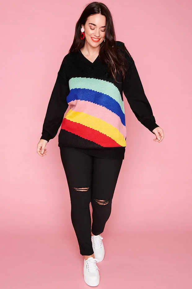 Sonic Black Rainbow Knit