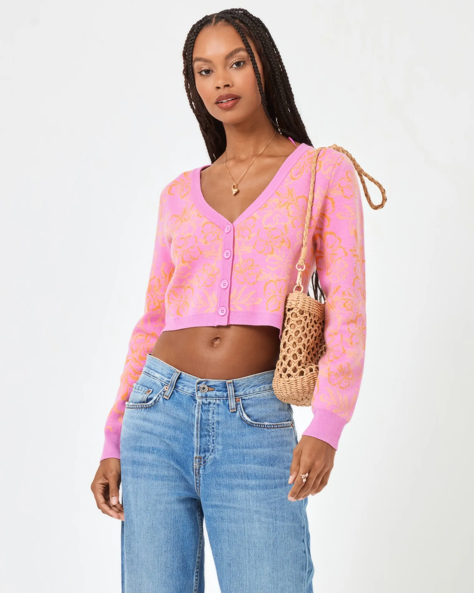 Spring Fling Sweater - Hibiscus Kiss