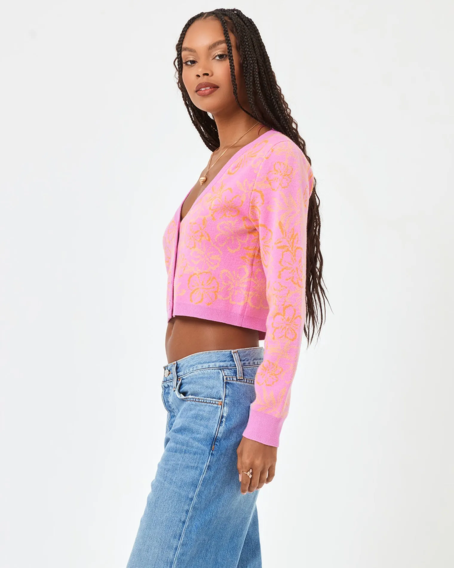 Spring Fling Sweater - Hibiscus Kiss