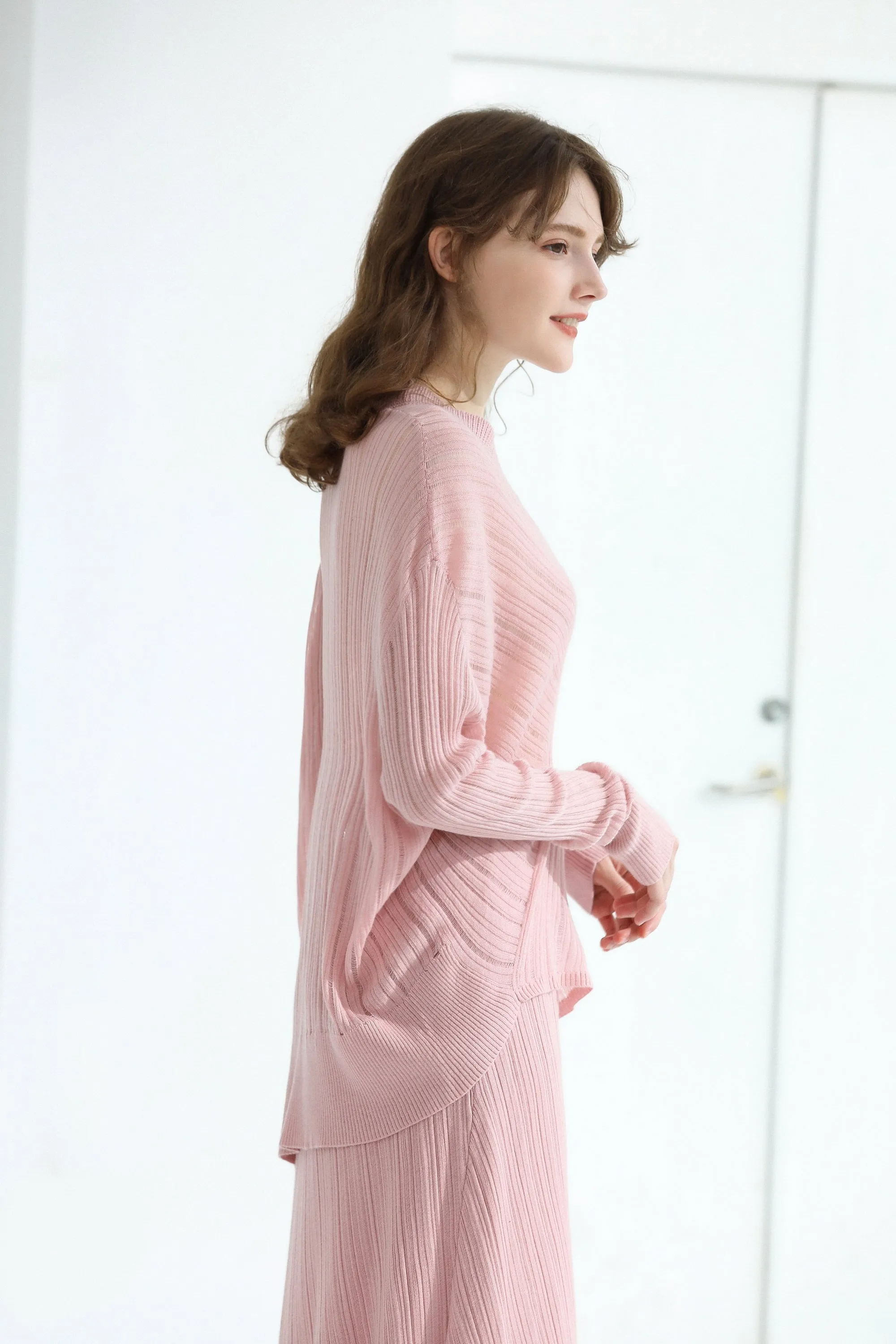 Sylphide | Amour Pink Wool Blend Knit Top