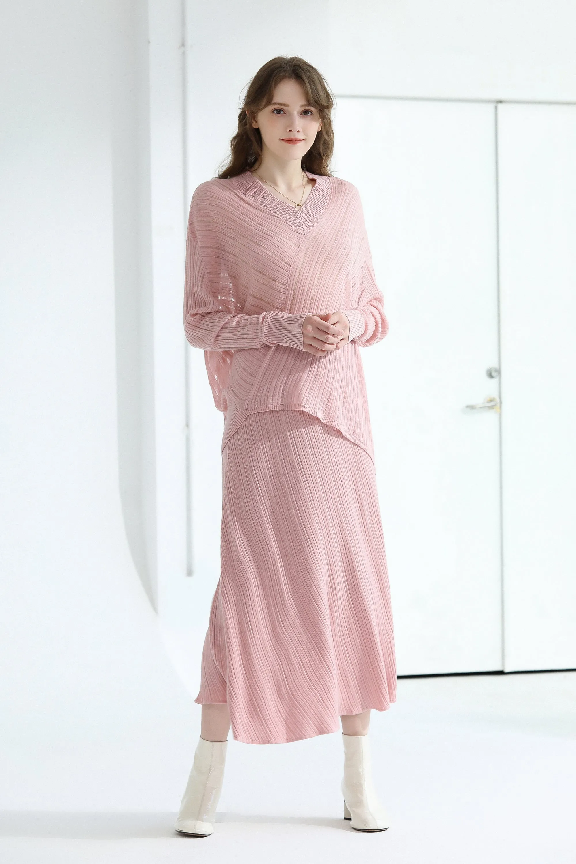 Sylphide | Amour Pink Wool Blend Knit Top