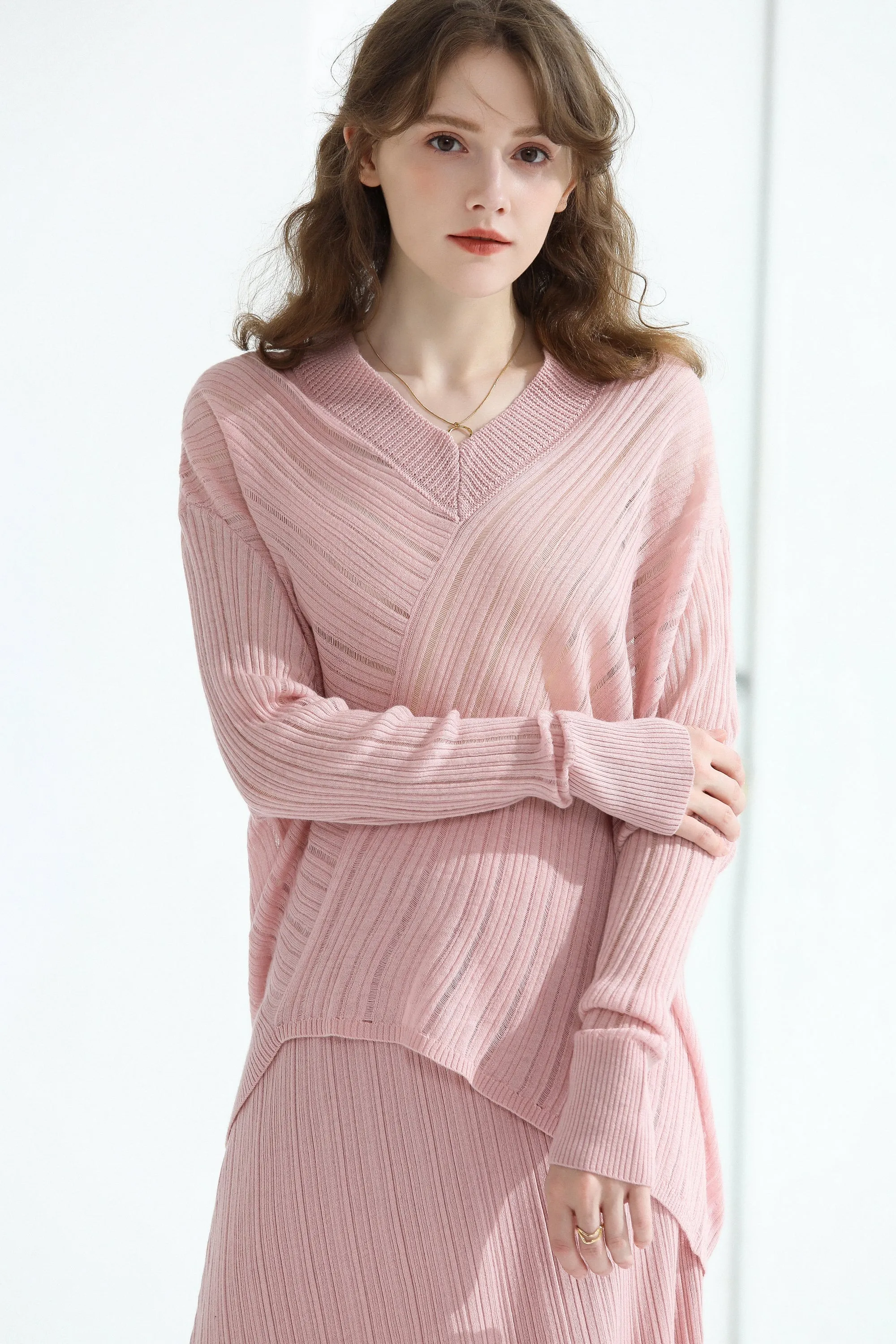 Sylphide | Amour Pink Wool Blend Knit Top