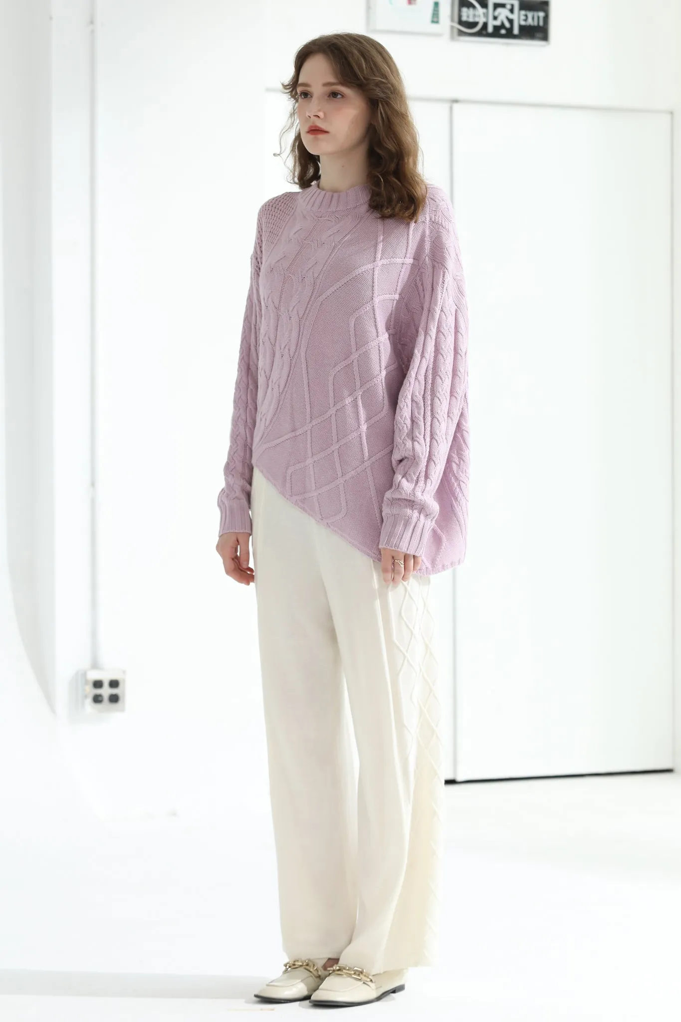 Sylphide | Babette Purple Cable Wool Sweater