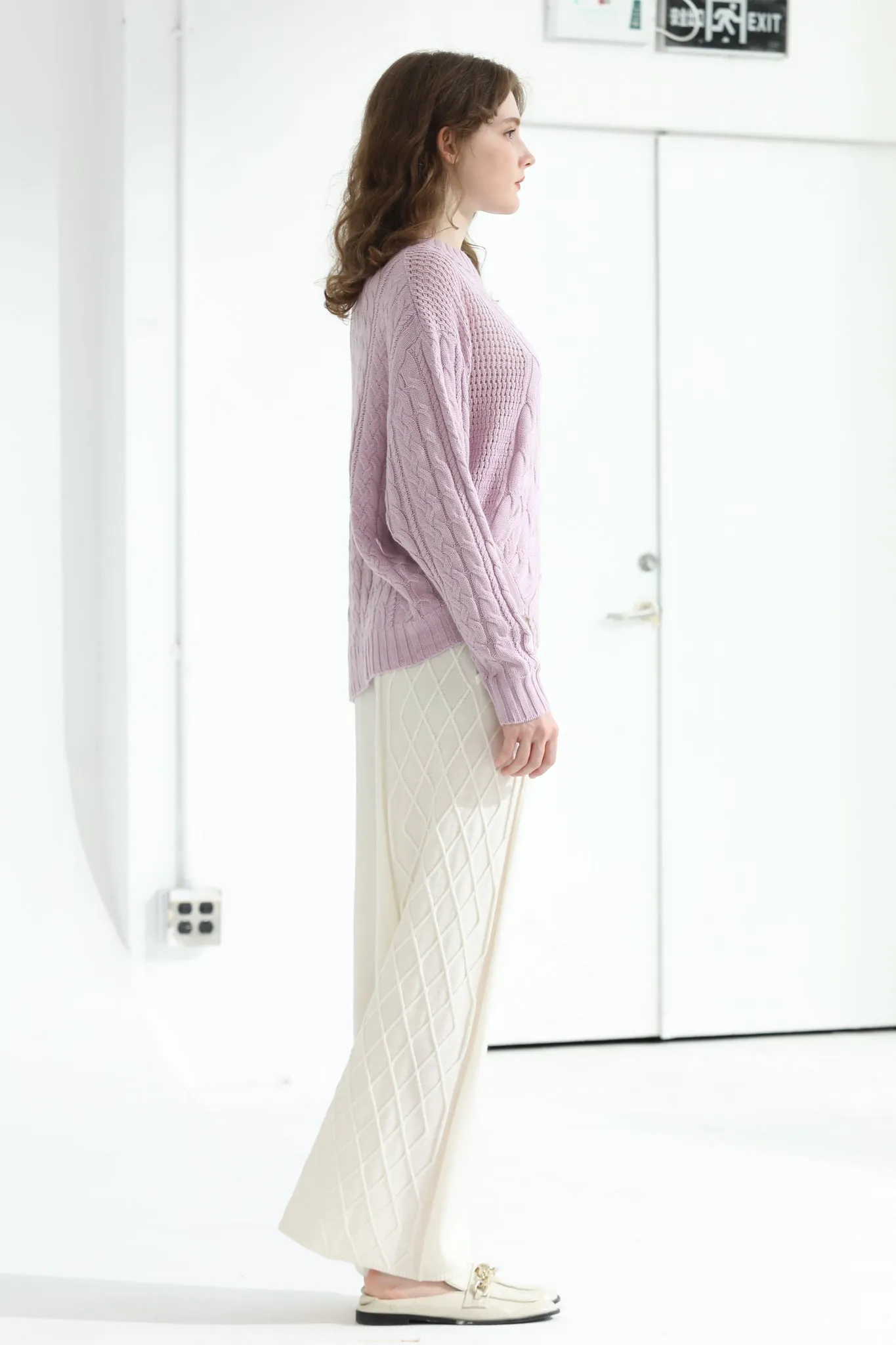 Sylphide | Babette Purple Cable Wool Sweater