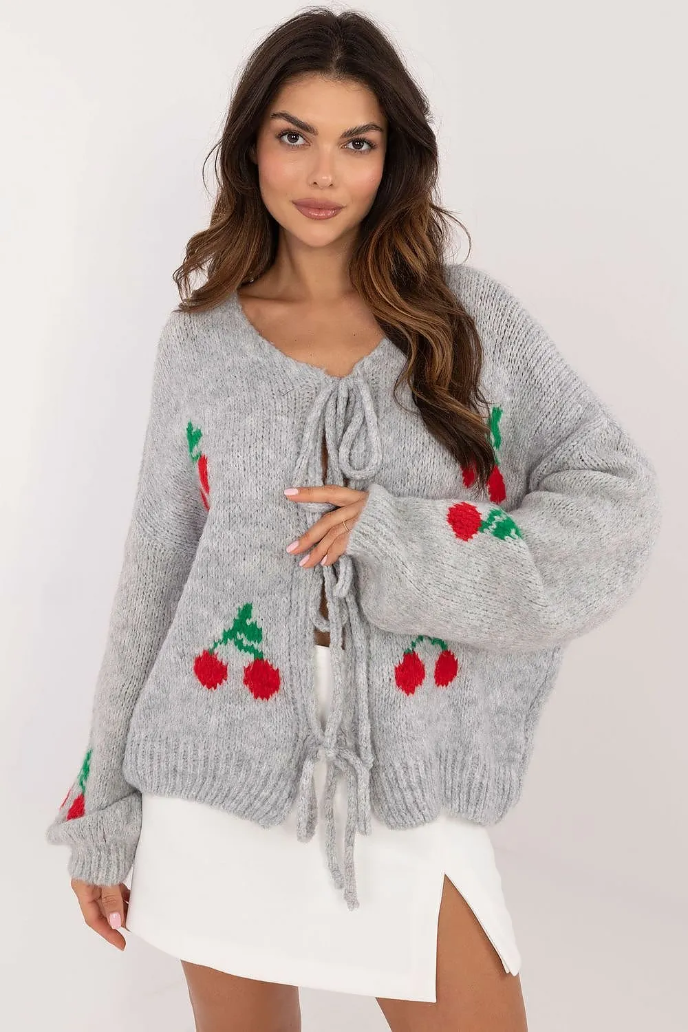 TEEK - Big Cherries 3 Tie Cardigan