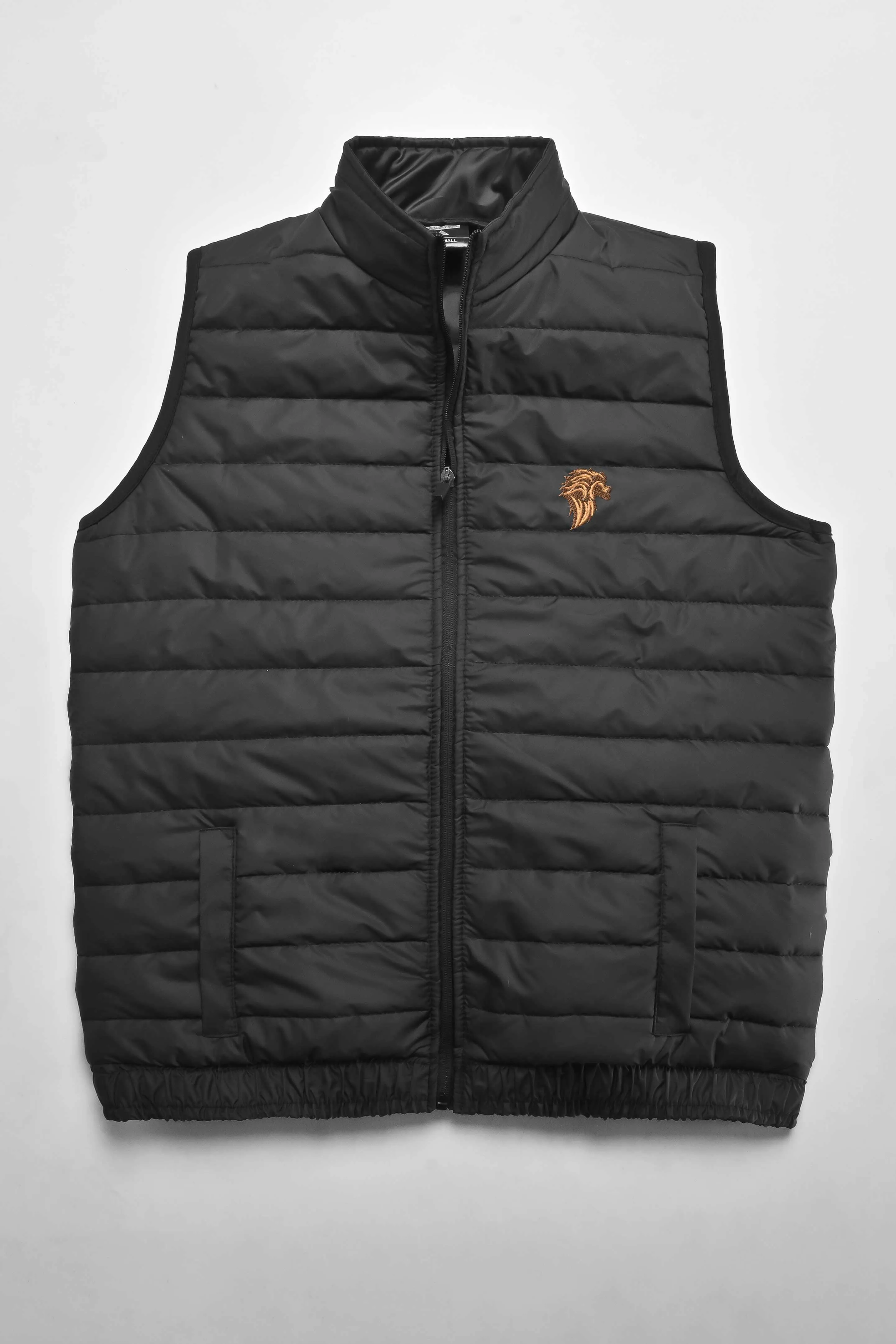 The Burnt Soul Men's Embroidered Sleeveless Puffer Gilet