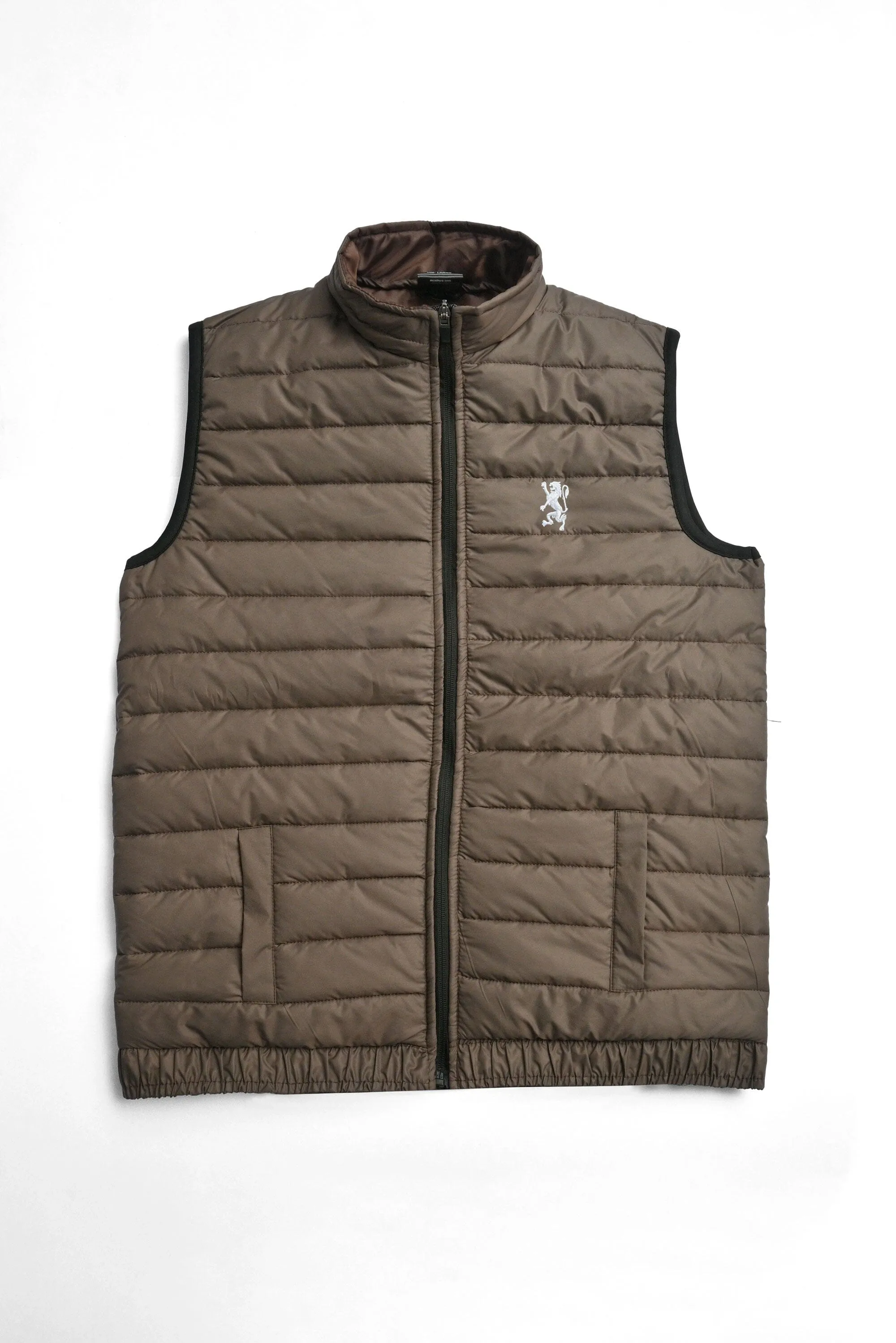 The Burnt Soul Men's Embroidered Sleeveless Puffer Gilet