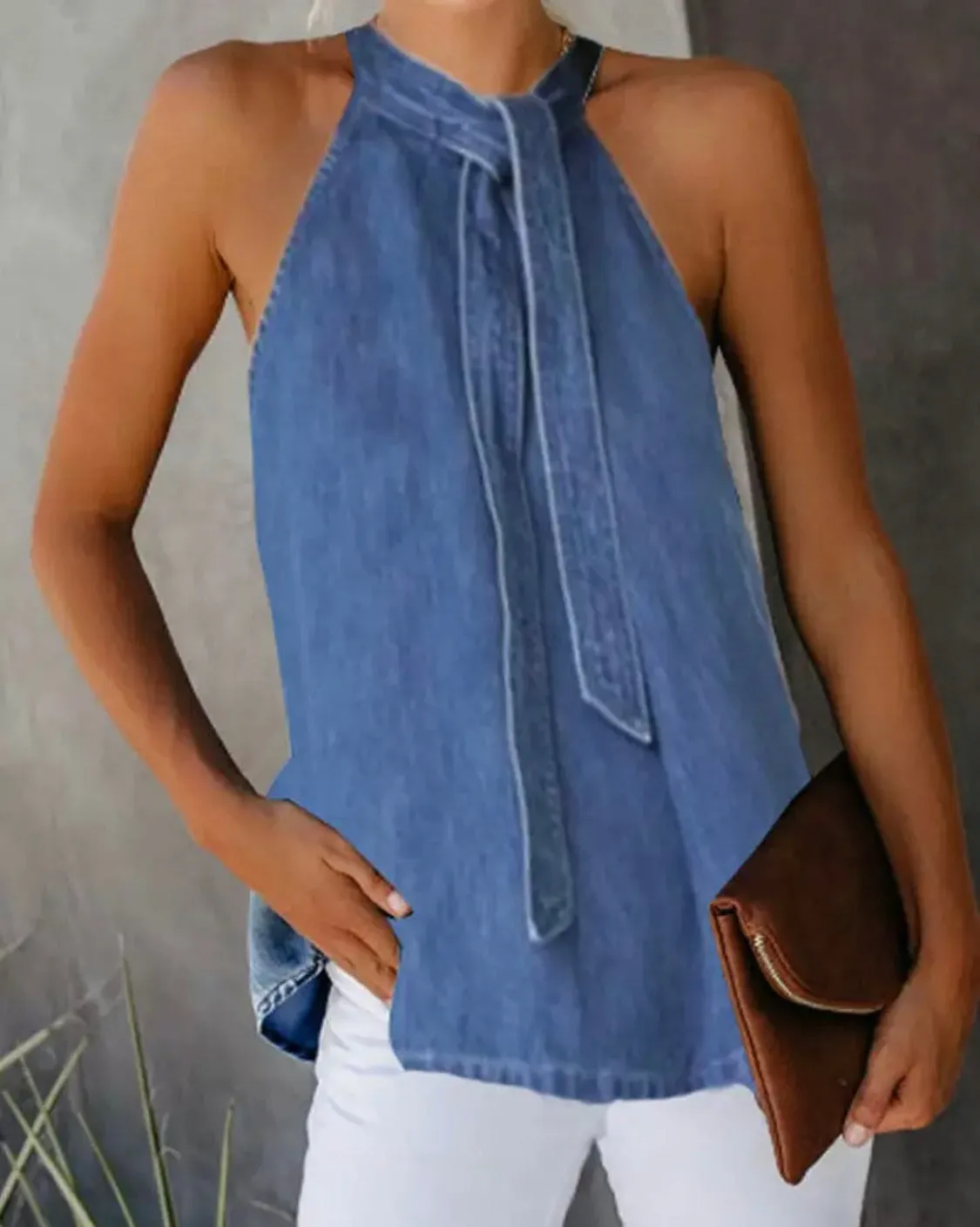 The Denim Halter Top