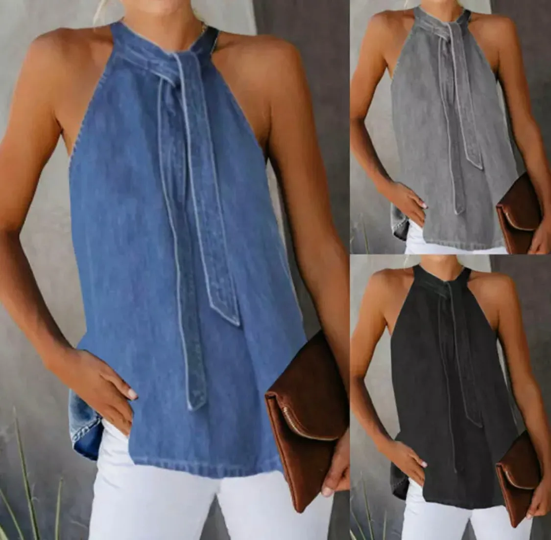 The Denim Halter Top