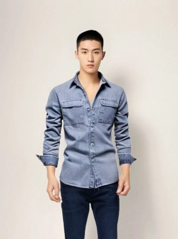 The Luke Long Sleeve Denim Shirt - Multiple Colors