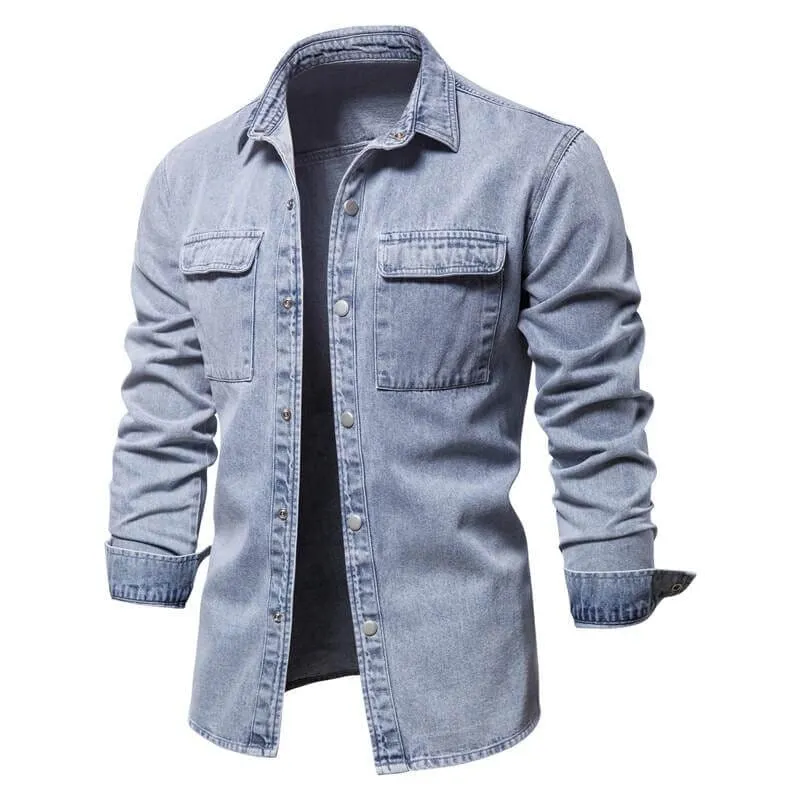 The Luke Long Sleeve Denim Shirt - Multiple Colors