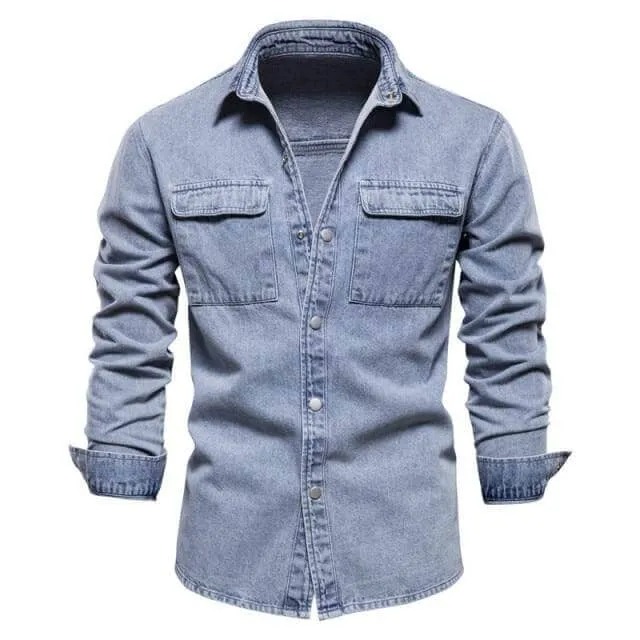 The Luke Long Sleeve Denim Shirt - Multiple Colors