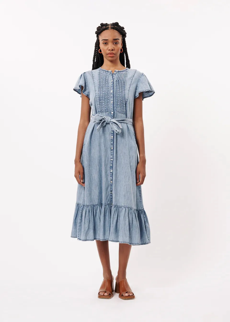 The Nolene Dress by FRNCH - Denim Blue