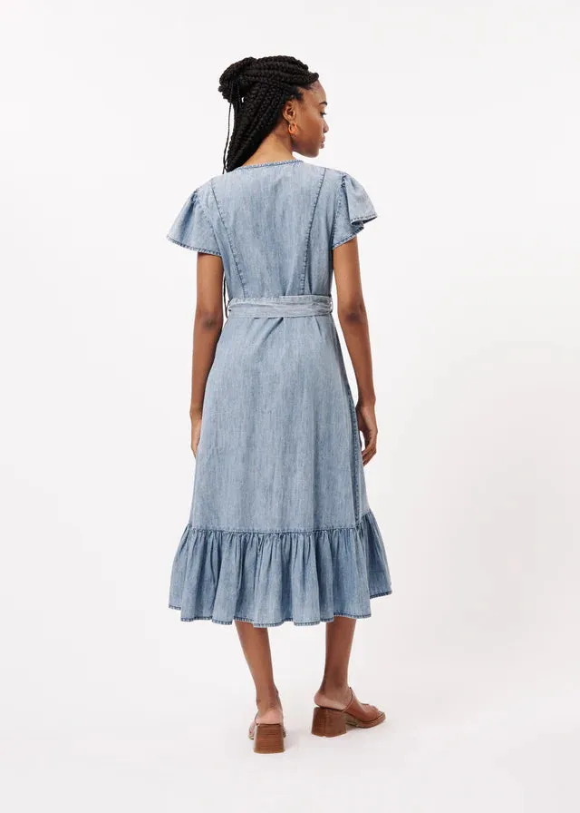 The Nolene Dress by FRNCH - Denim Blue