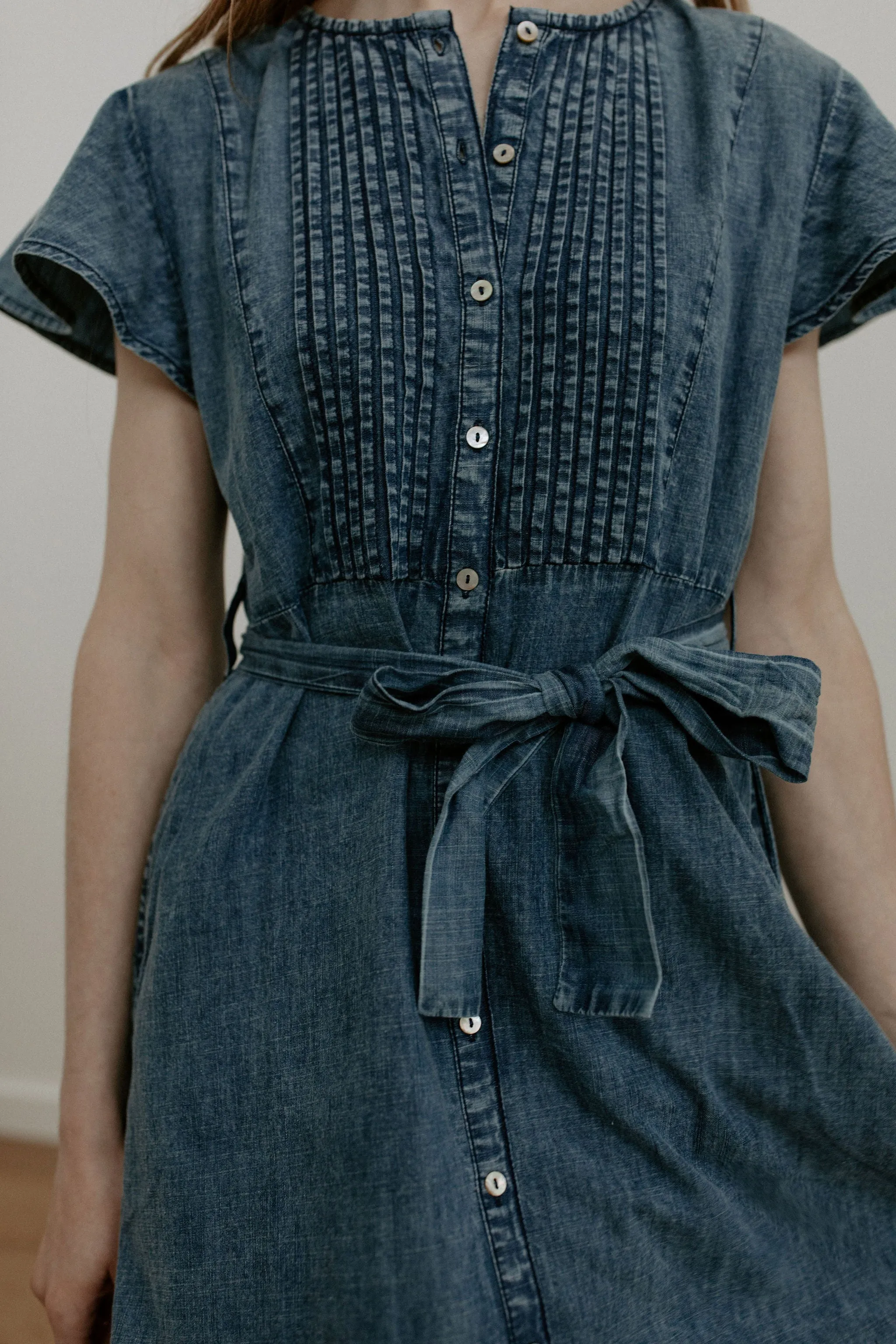 The Nolene Dress by FRNCH - Denim Blue