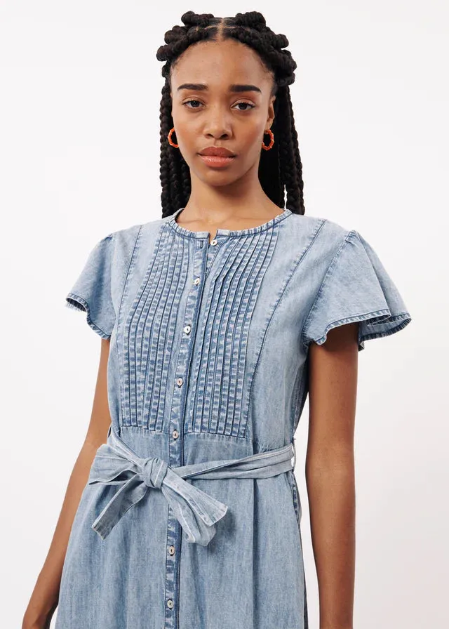 The Nolene Dress by FRNCH - Denim Blue