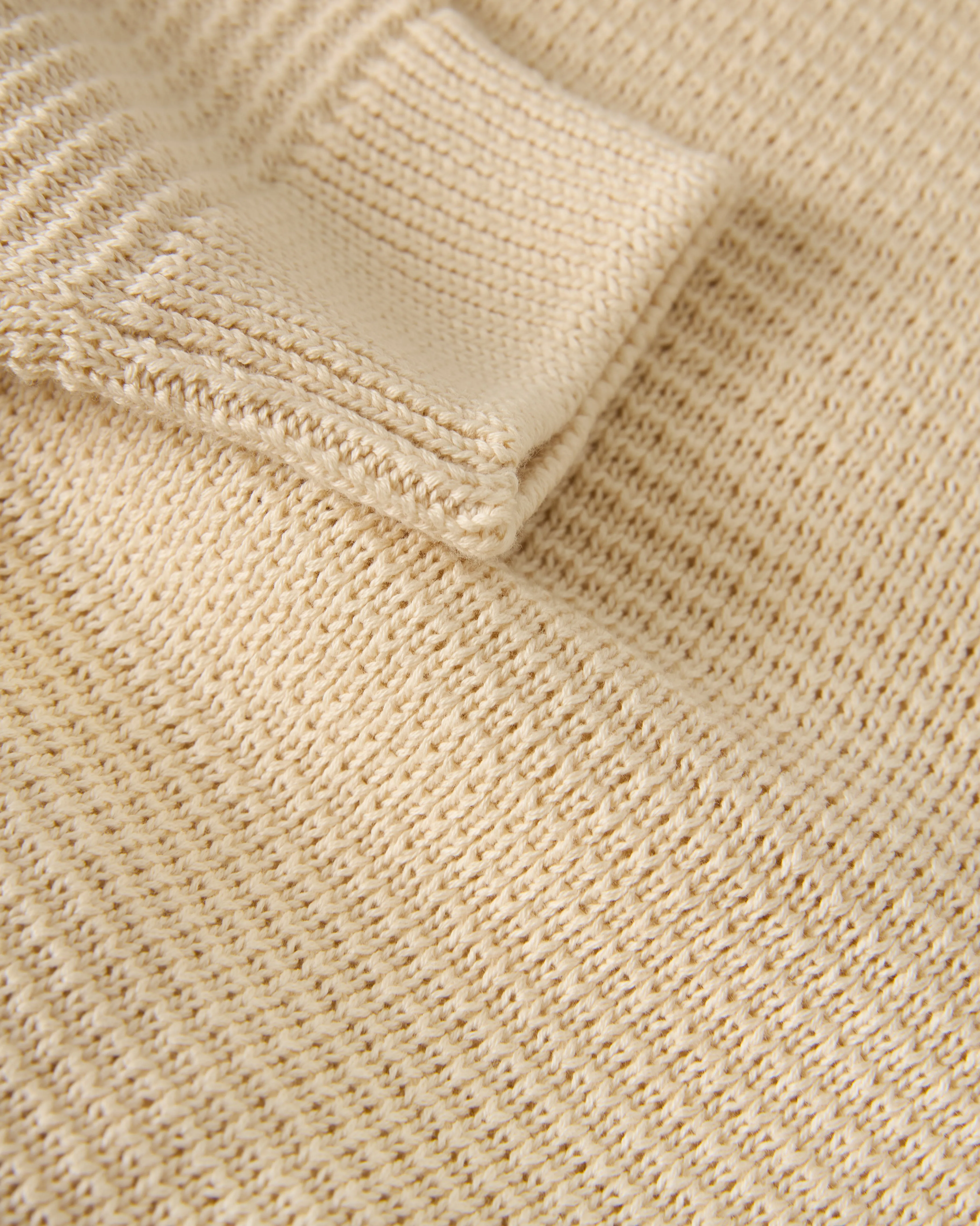 The Sebastian Long Sleeve Knit Polo Shirt - Vintage Ivory