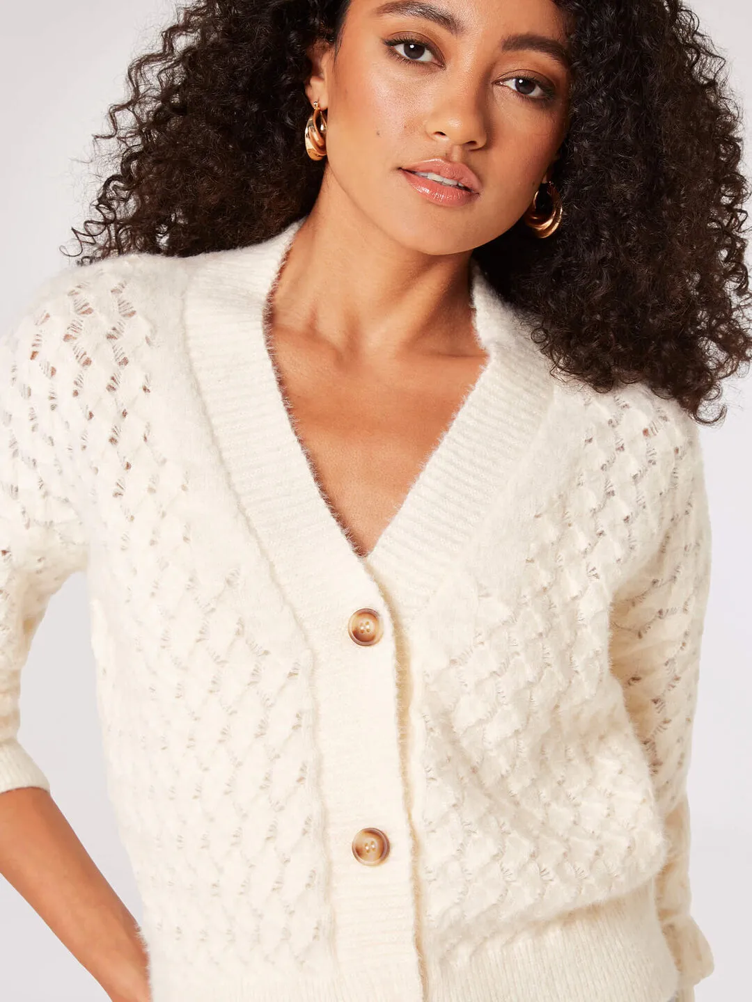 The Waffle Knit Chunky Cardigan - PLUS