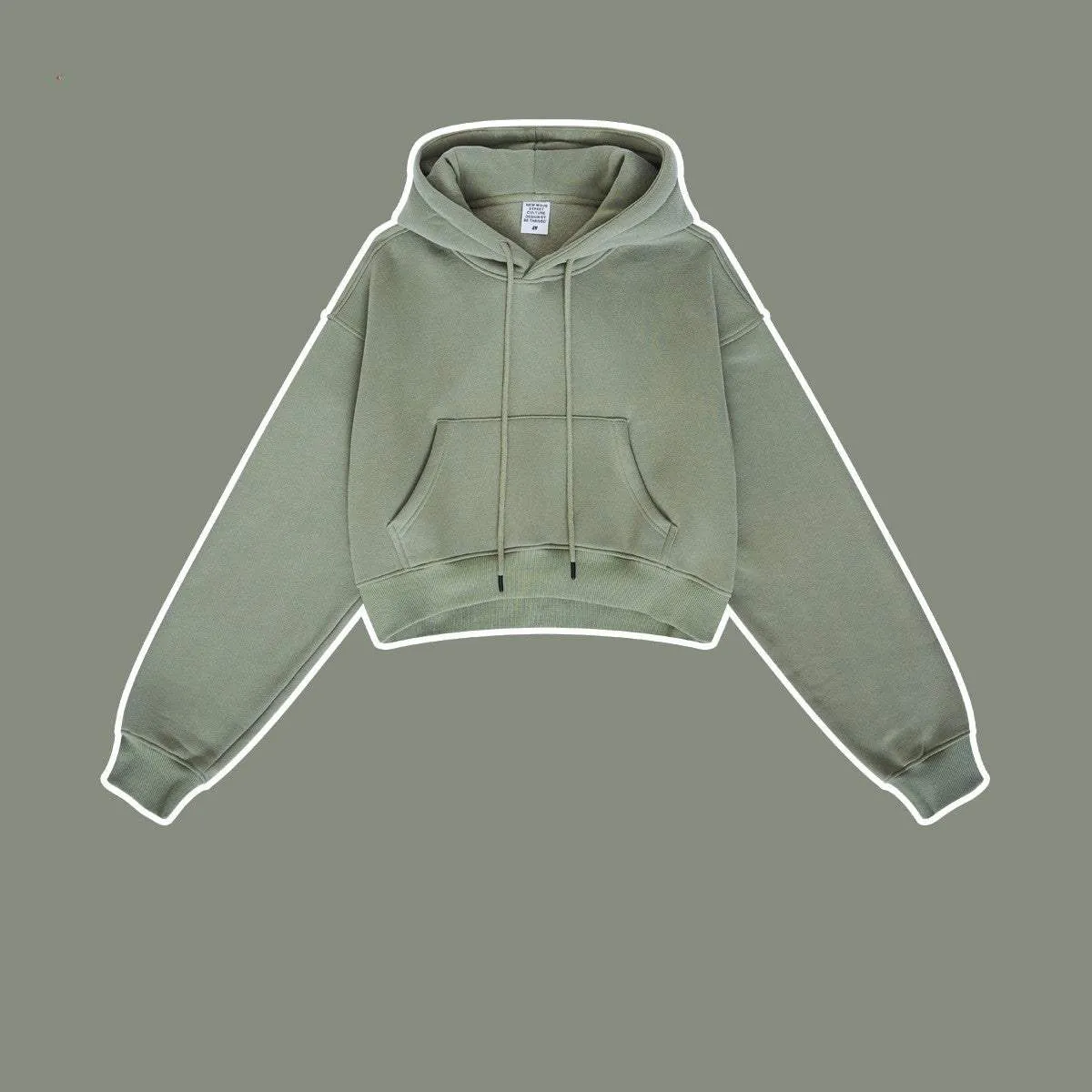 Thickened And Padded Hooded Solid Color Sweater