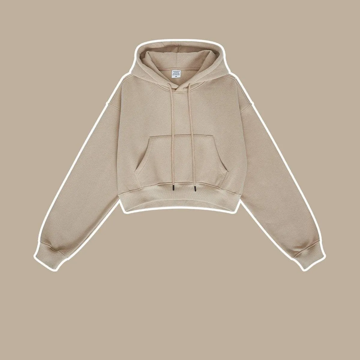 Thickened And Padded Hooded Solid Color Sweater