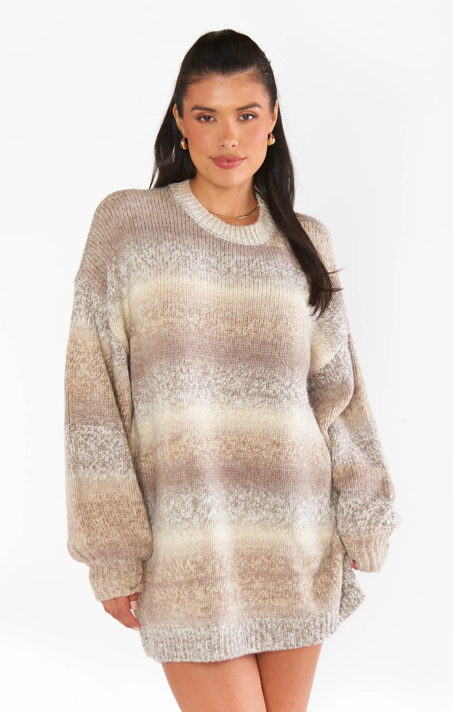 Timothy Tunic Sweater ~ Neutral Space Dye Knit