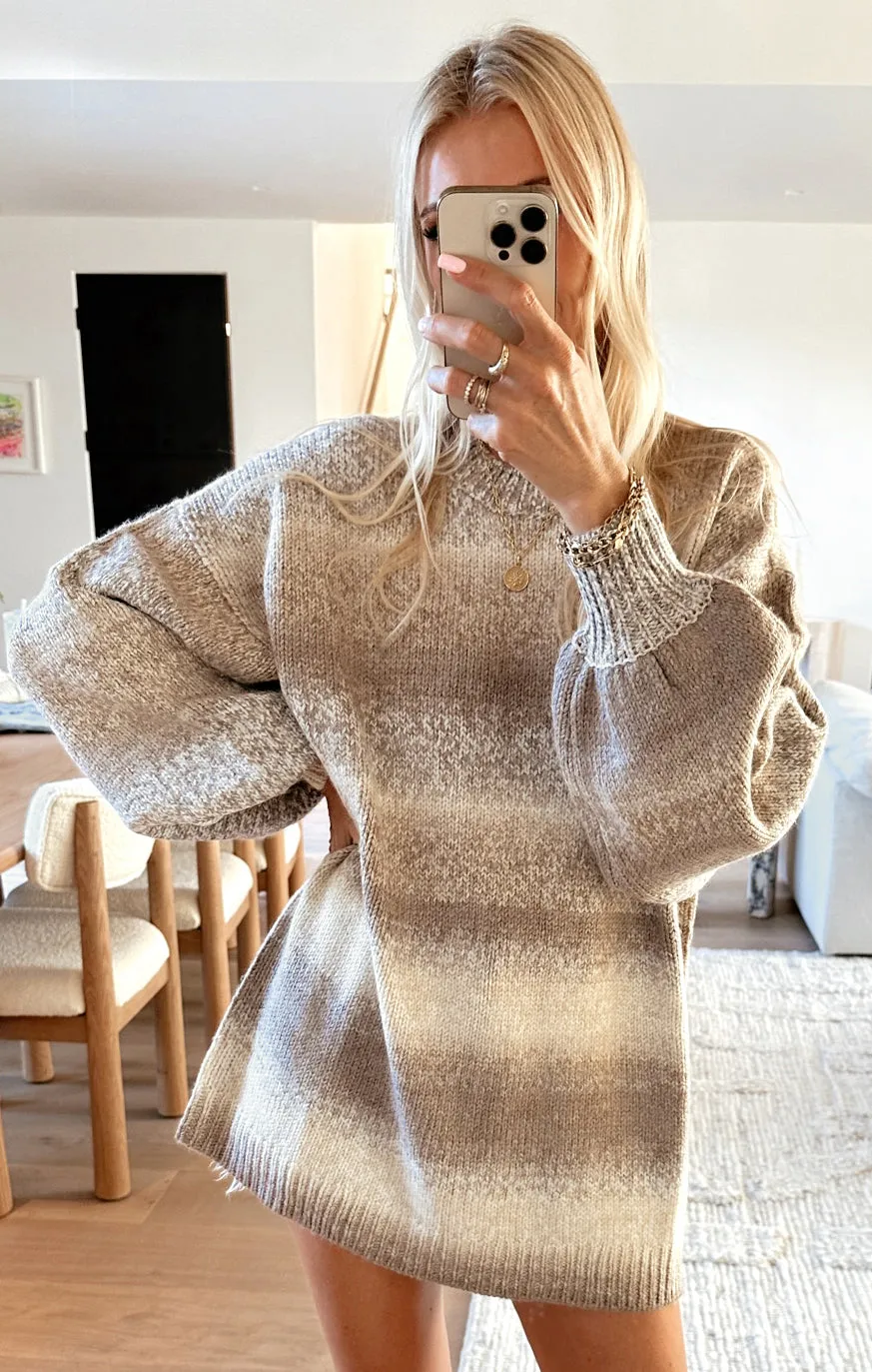 Timothy Tunic Sweater ~ Neutral Space Dye Knit