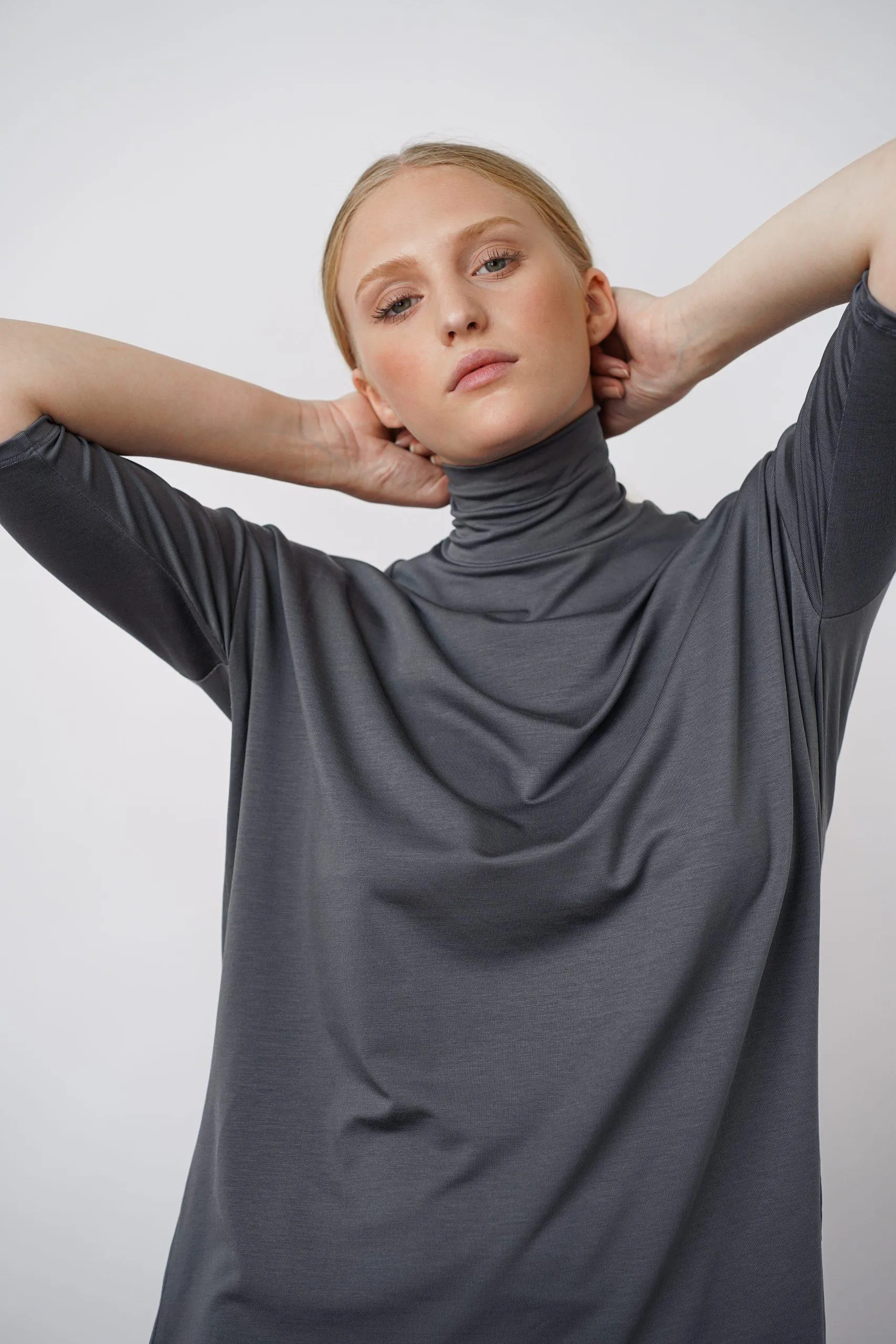 Tomasine Turtleneck Top Stone Blue