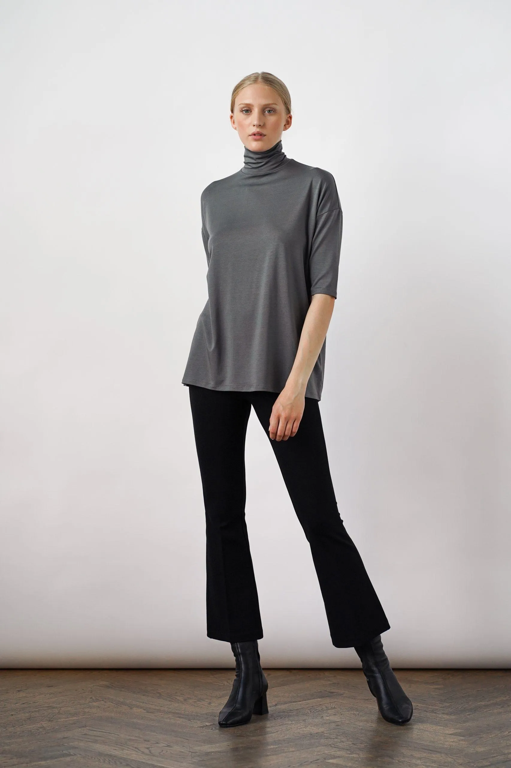 Tomasine Turtleneck Top Stone Blue