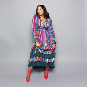 Too Fancy Multicolored Layered Dress