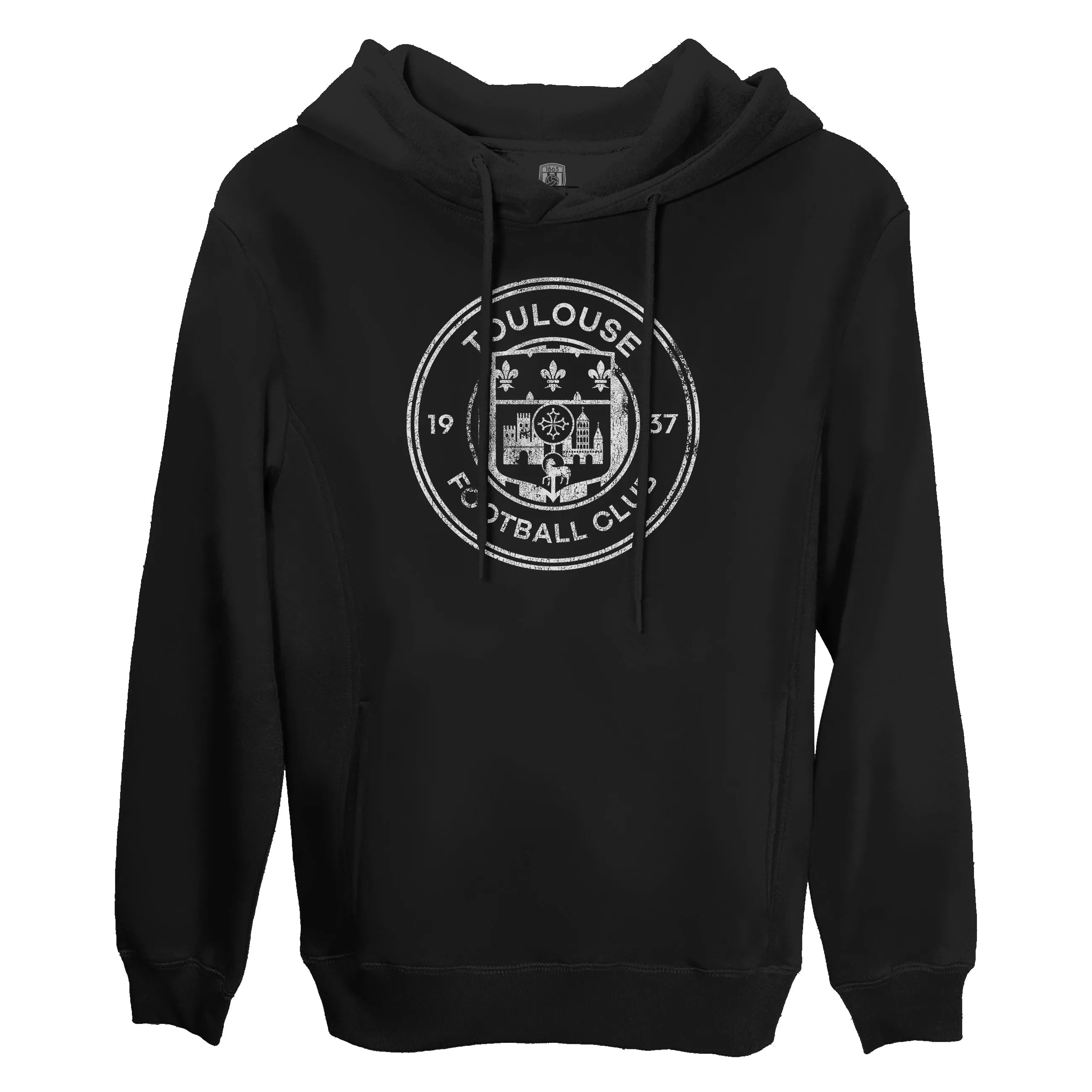 Toulouse FC Mono Badge Fleece Pullover Hoodie - Black