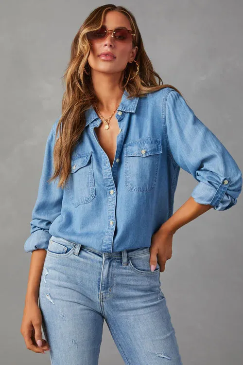 Trending Vibe Button Down Long Sleeve Top - 2 Colors