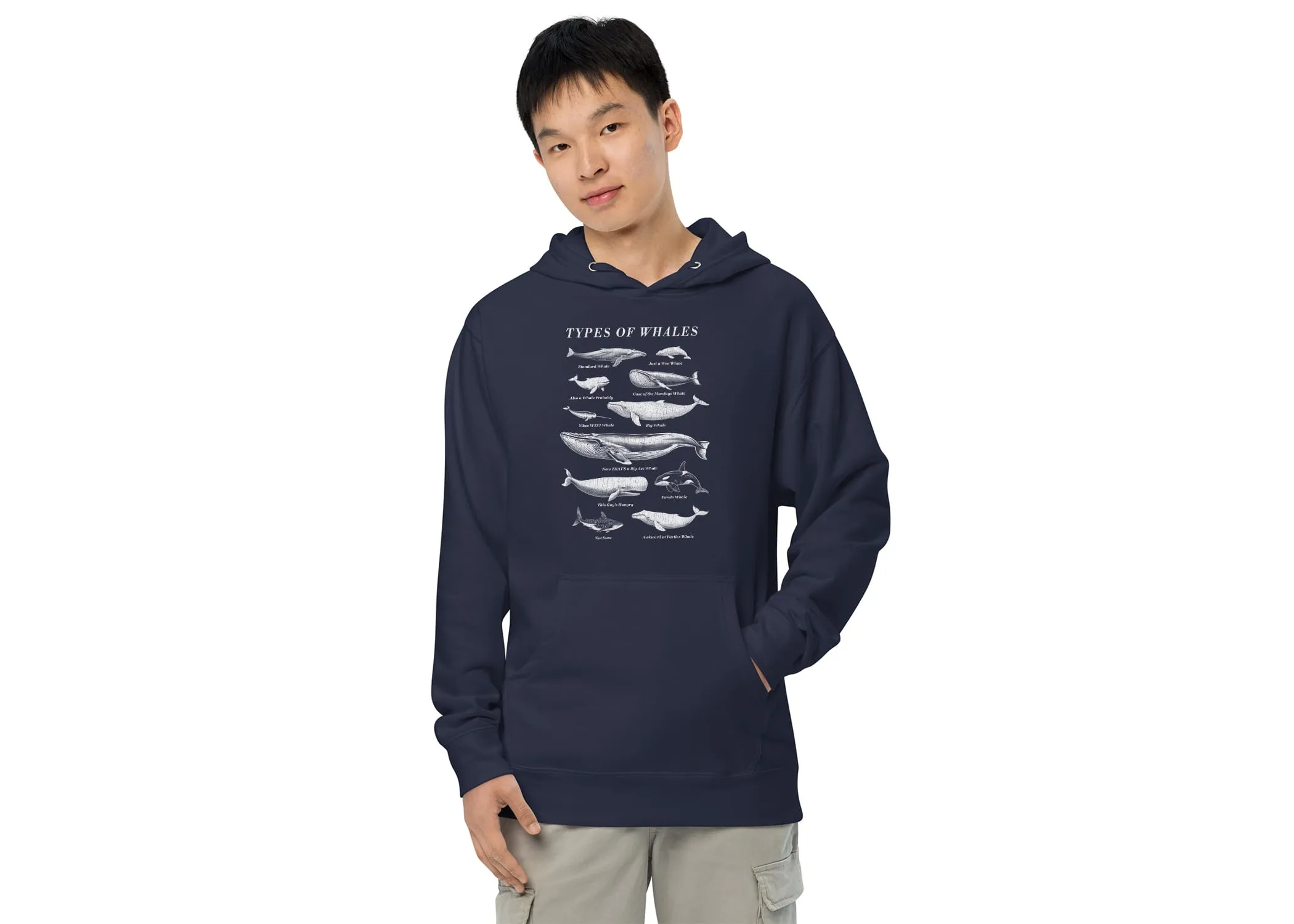 Types of Whales Midweight Pullover Hoodie