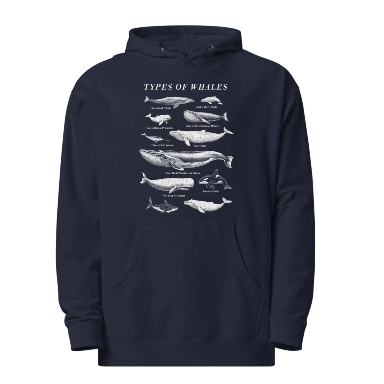 Types of Whales Midweight Pullover Hoodie