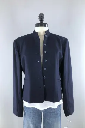 Vintage Navy Wool Blazer