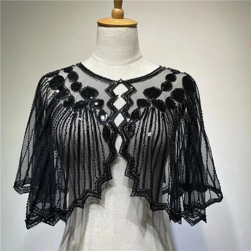 Vintage Sequin Flapper Cape Shrug