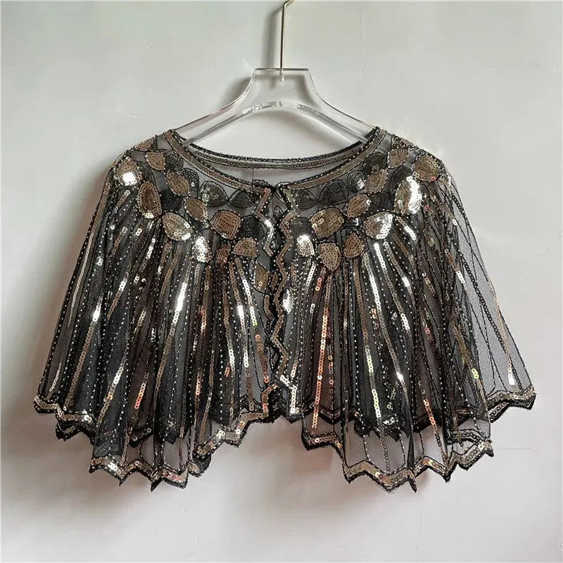 Vintage Sequin Flapper Cape Shrug